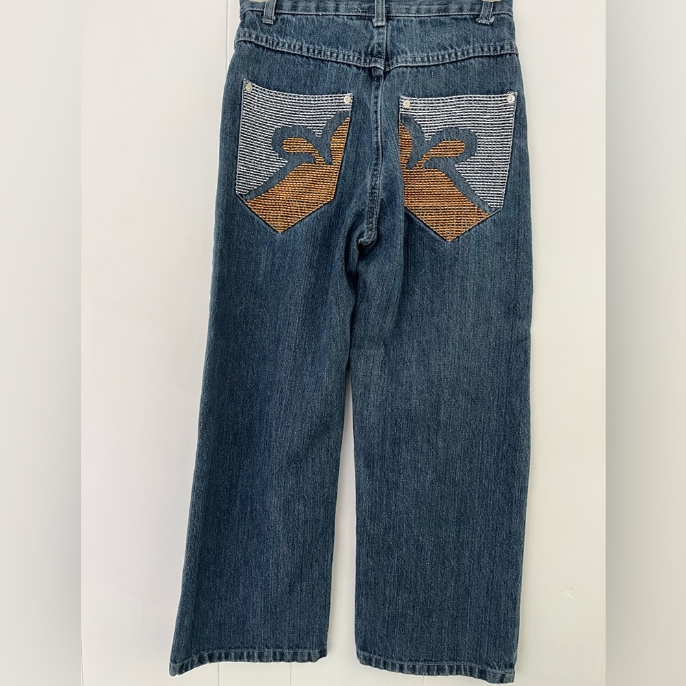 Rocawear Jeans Youth 10 Blue Embroidered Hip Hop Skater Relaxed Y2K Boys